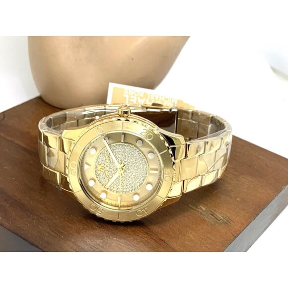 Michael Kors Women's Watch MK6911 Runway Quartz Crystals Gold Tone Steel 40mm - Picture 9 of 15